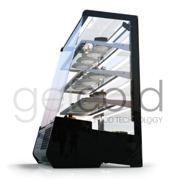 Vitrina refrigerada de sobremostrador pastelería para postres y dulces.