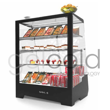 Vitrina refrigerada de sobremostrador pastelería para postres y dulces.