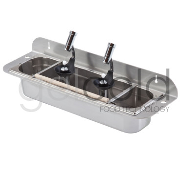Lavaporcionador ducha doble profesional de heladería