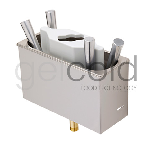 Dispositivo de lavado y aclarado para espátulas y cuchar