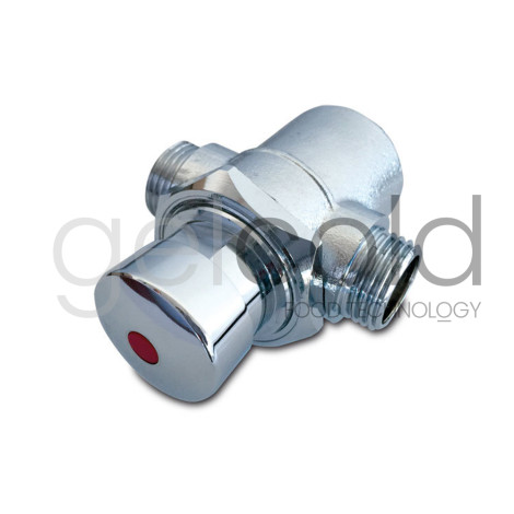 Pulsador cromado sistema no temporizado M-M de 1/2" para lavamanos.